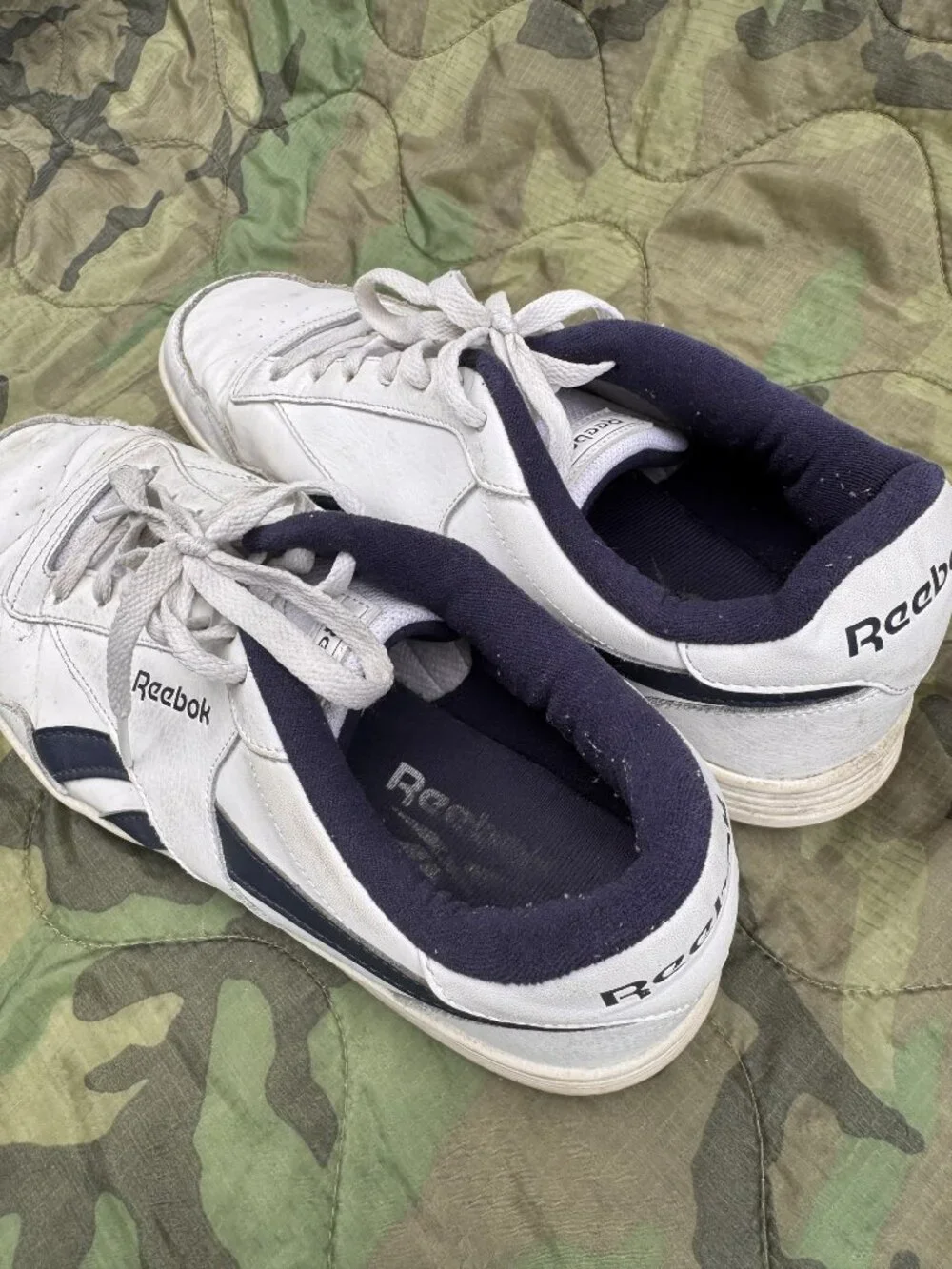 Reebok Smash Edge Sneakers White Navy Size 11